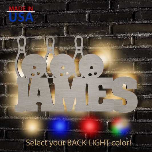Bowling - Personalized Wall Decor with optional LED Light | Starting from: