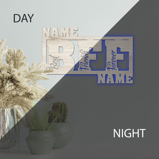 BFF Gifts - Personalized Wall Decor with optional LED Light | Starting from: