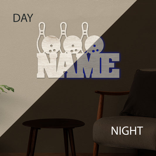 Bowling - Personalized Wall Decor with optional LED Light | Starting from: