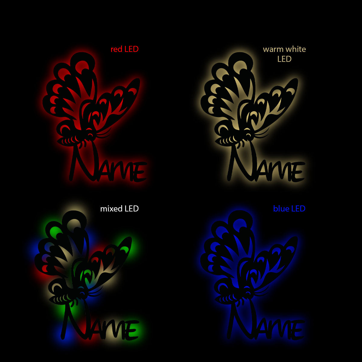 Butterfly - Personalized Wall Decor with optional LED Light | Starting from: