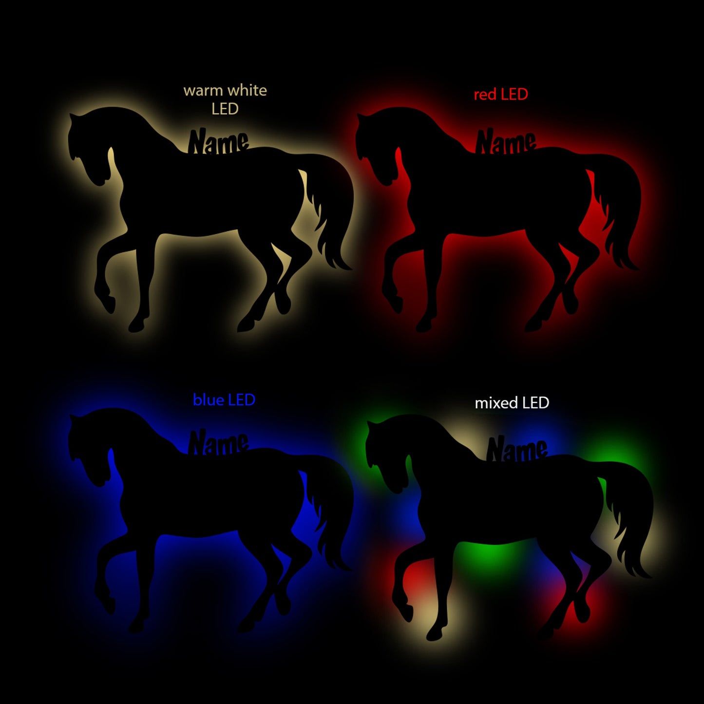 Horse - Personalized Wall Decor with optional LED Light | Starting from: