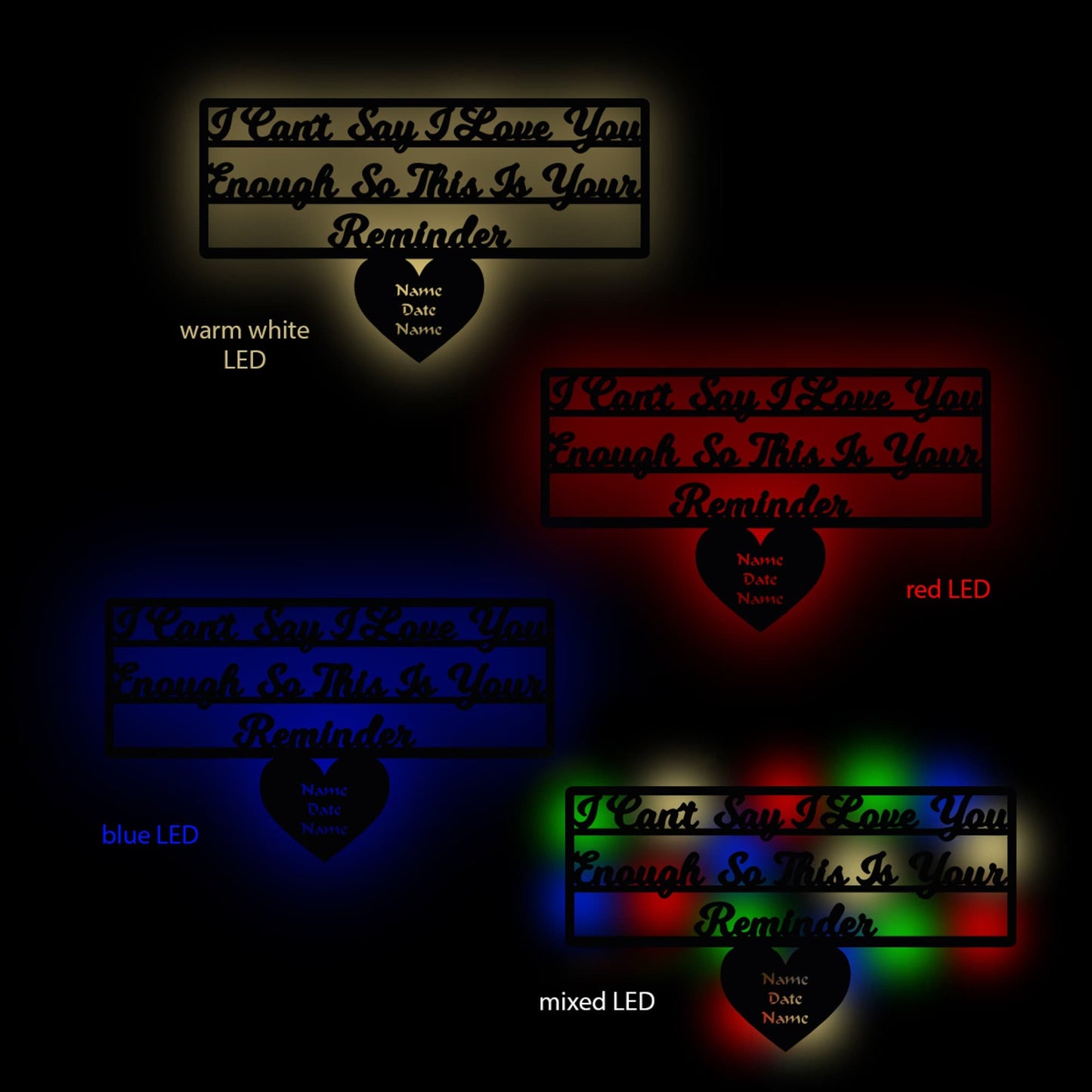 Love Reminder - Personalized Wall Decor with optional LED Light | Starting from: