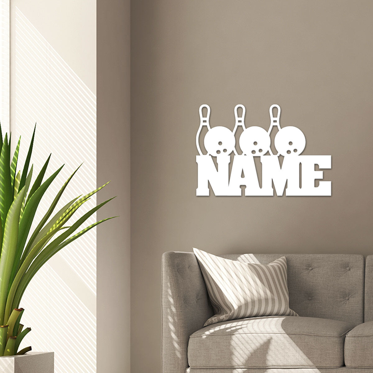 Bowling - Personalized Wall Decor with optional LED Light | Starting from: