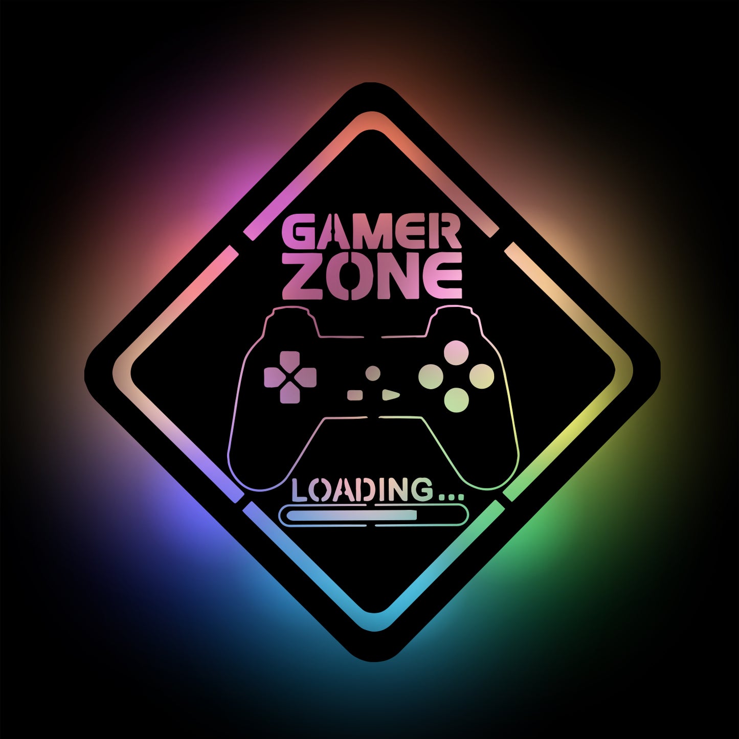 Gamer Zone - Personalized Wall Decor with remote LED Lights | Starting from: