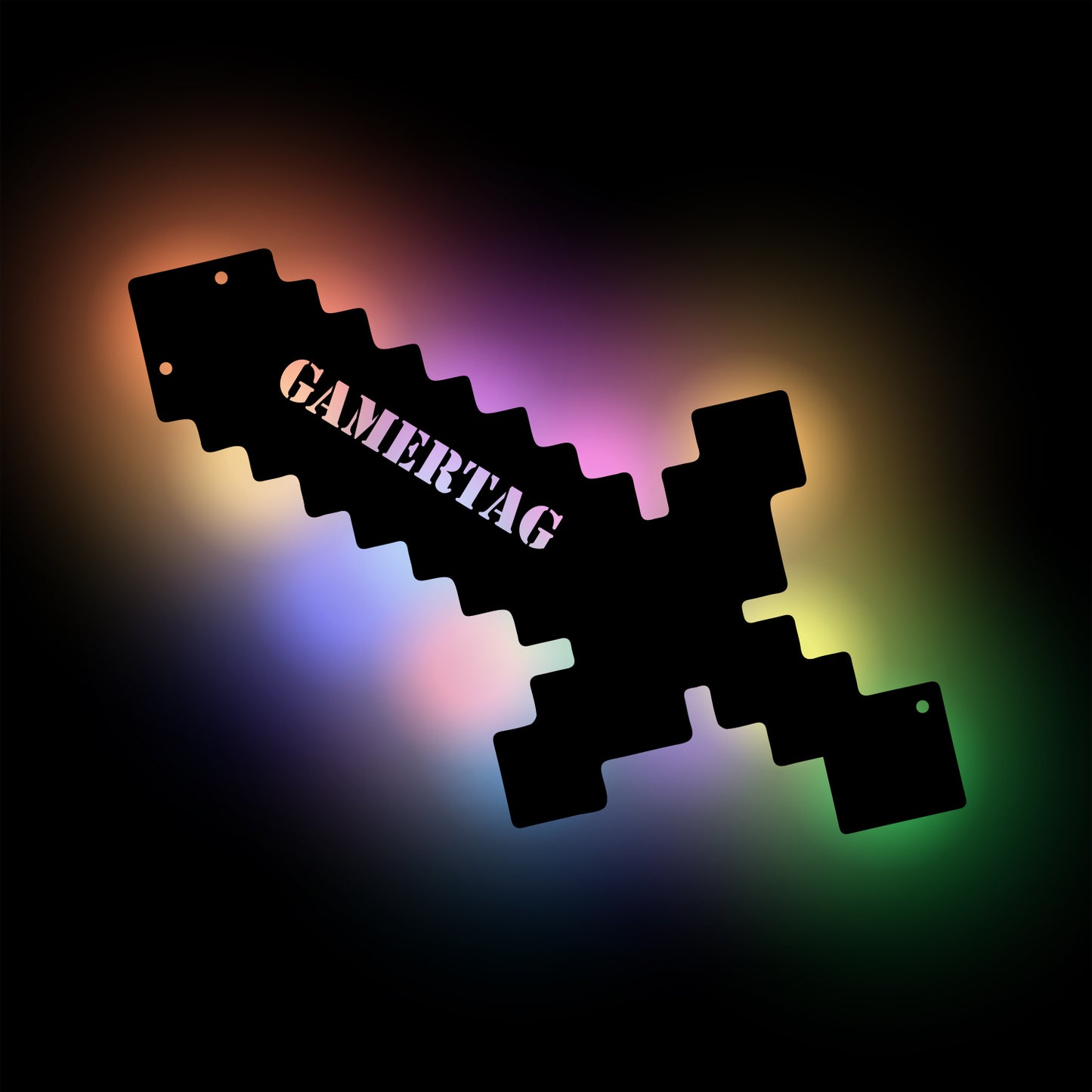 Gaming Pixel Sword - Personalized Wall Decor with remote LED Lights | Starting from: