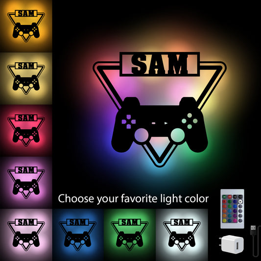 Gaming Controller - Personalized Wall Decor with remote LED Lights | Starting from: