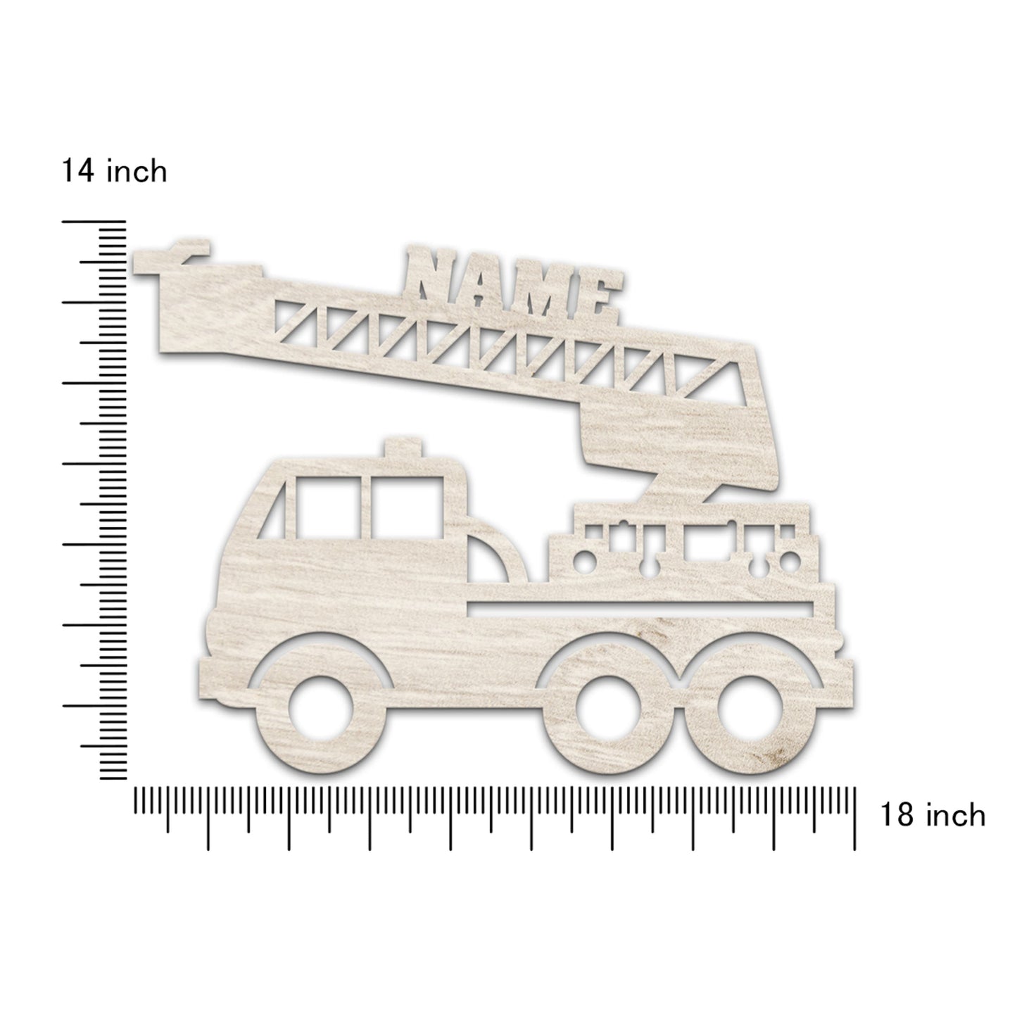 Fire Truck - Personalized Wall Decor with optional LED Light | Starting from: