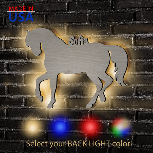 Horse - Personalized Wall Decor with optional LED Light | Starting from: