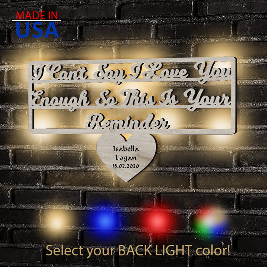 Love Reminder - Personalized Wall Decor with optional LED Light | Starting from: