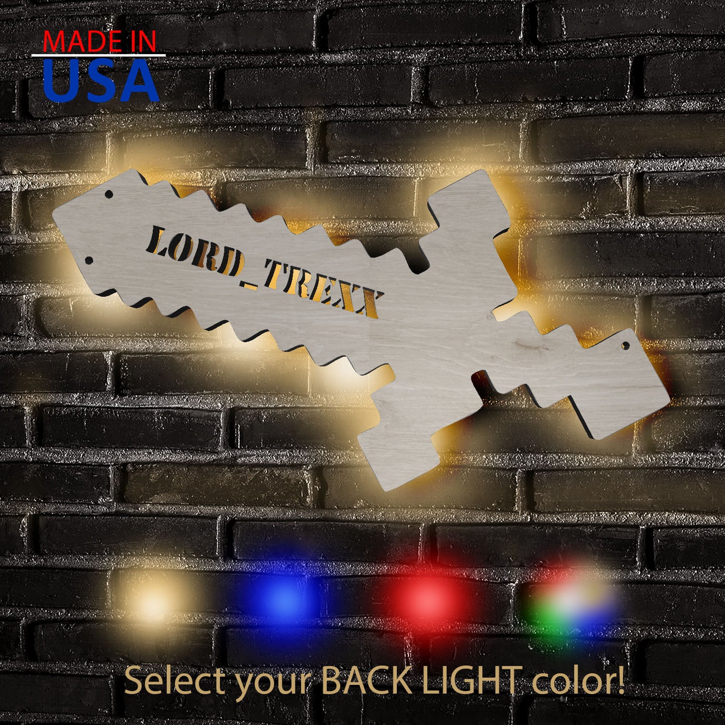 Gaming Pixel Sword - Personalized Wall Decor with optional LED Light | Starting from: