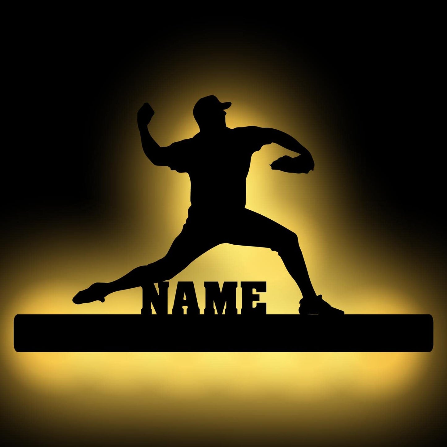 Baseball Pitcher - Personalized Wall Decor with optional LED Light | Starting from: