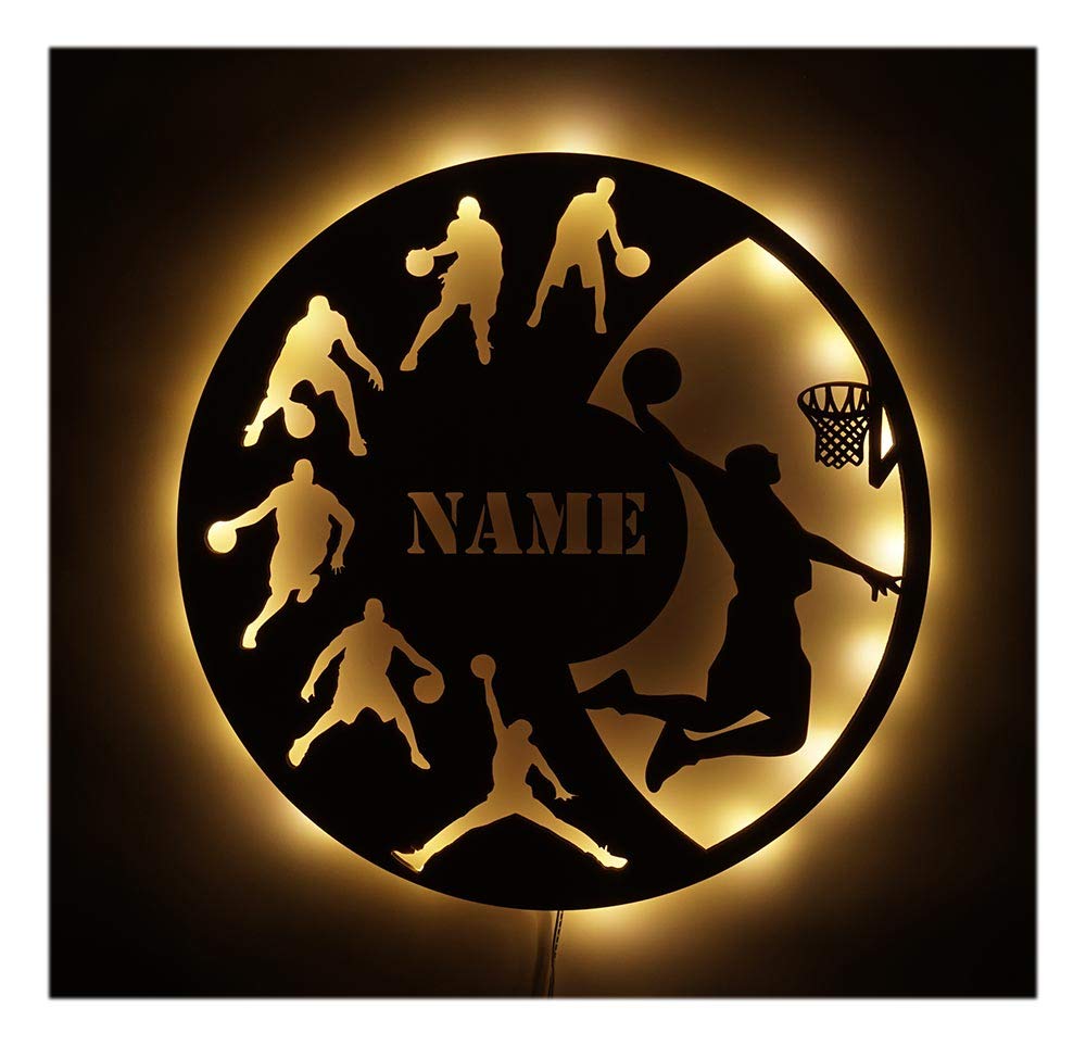 Basketball Players – Personalized Wall Decor with optional LED Light | Starting from:
