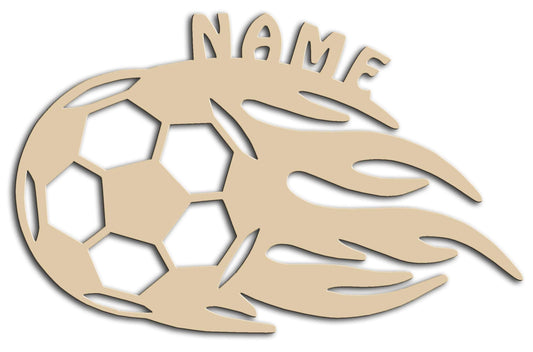 Soccer Flame - Personalized Wall Decor with optional LED Light | Starting from: