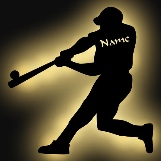 Baseball Batter - Personalized Wall Decor with optional LED Light | Starting from: