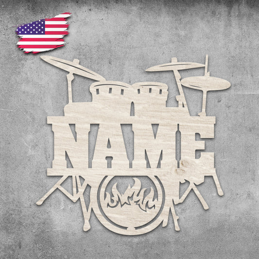 Drums - Personalized Wall Decor with optional LED Light | Starting from: