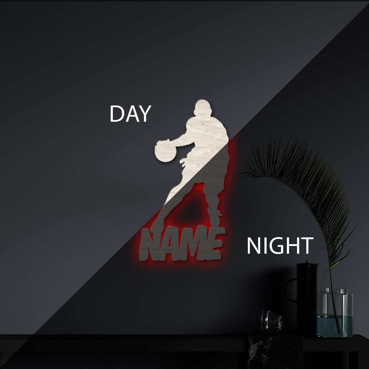 Basketball Player – Personalized Wall Decor with optional LED Light | Starting from: