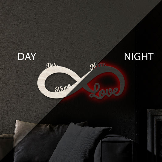 Love Infinity - Personalized Wall Decor with optional LED Light | Starting from: