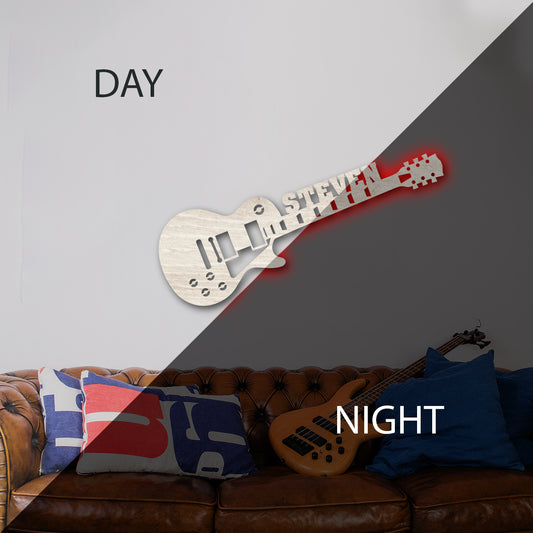 Electric Guitar - Personalized Wall Decor with optional LED Light | Starting from: