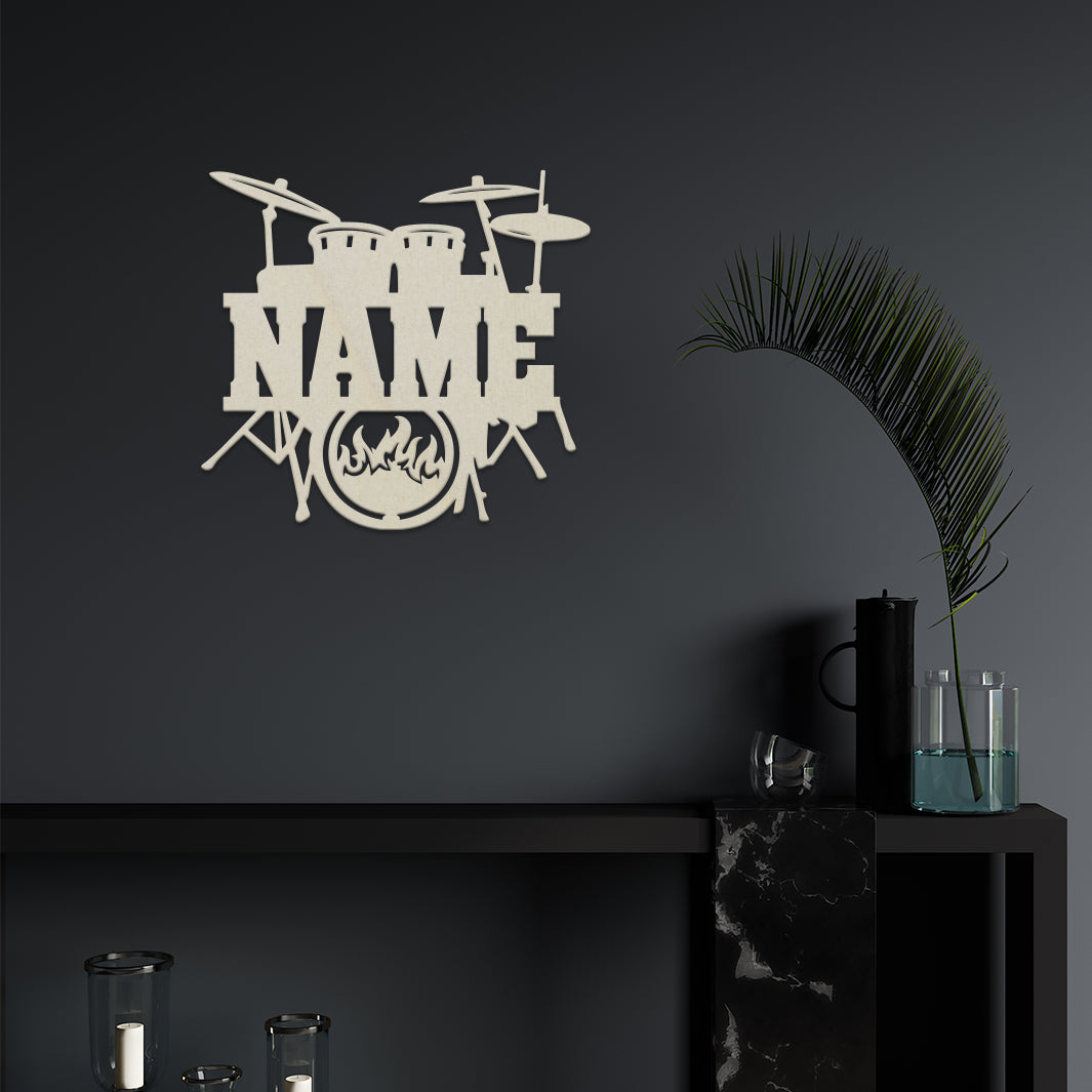 Drums - Personalized Wall Decor with optional LED Light | Starting from: