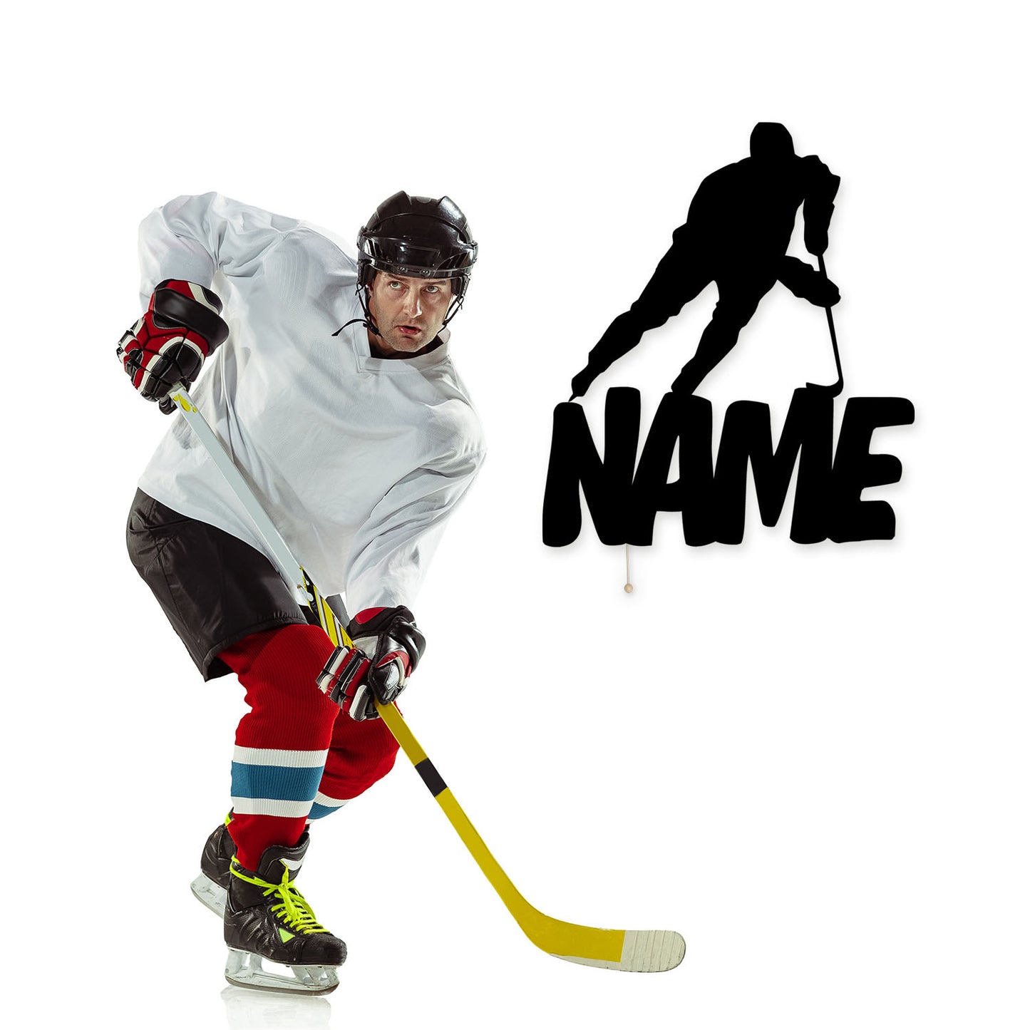 Hockey - Personalized Wall Decor with optional LED Light | Starting from: