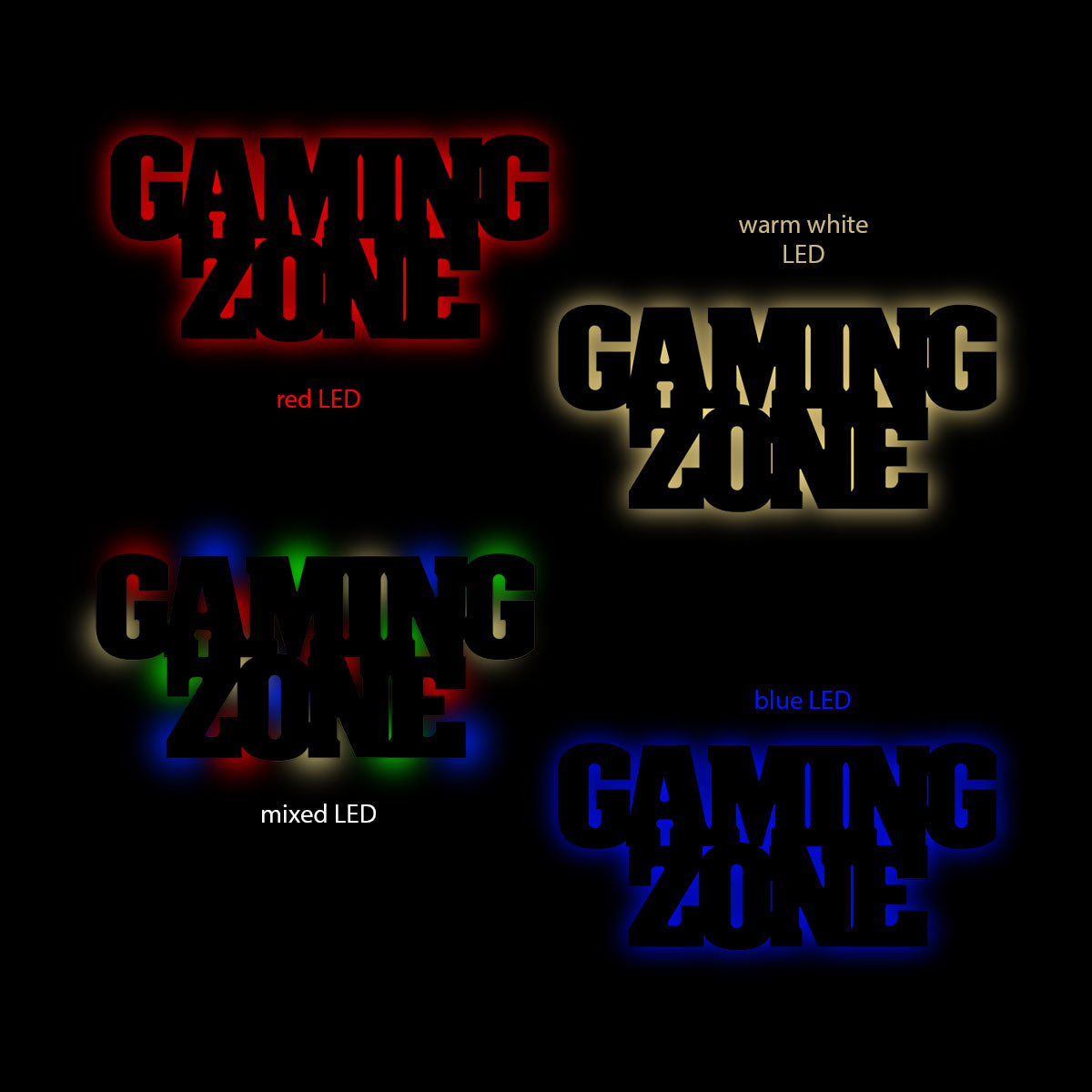 Gaming Zone - Personalized Wall Decor with optional LED Light | Starting from: