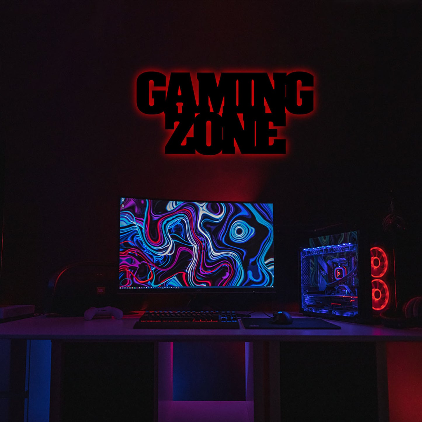 Gaming Zone - Personalized Wall Decor with optional LED Light | Starting from: