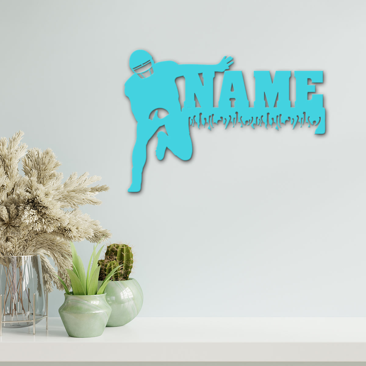 Football Player - Personalized Wall Decor with optional LED Light | Starting from: