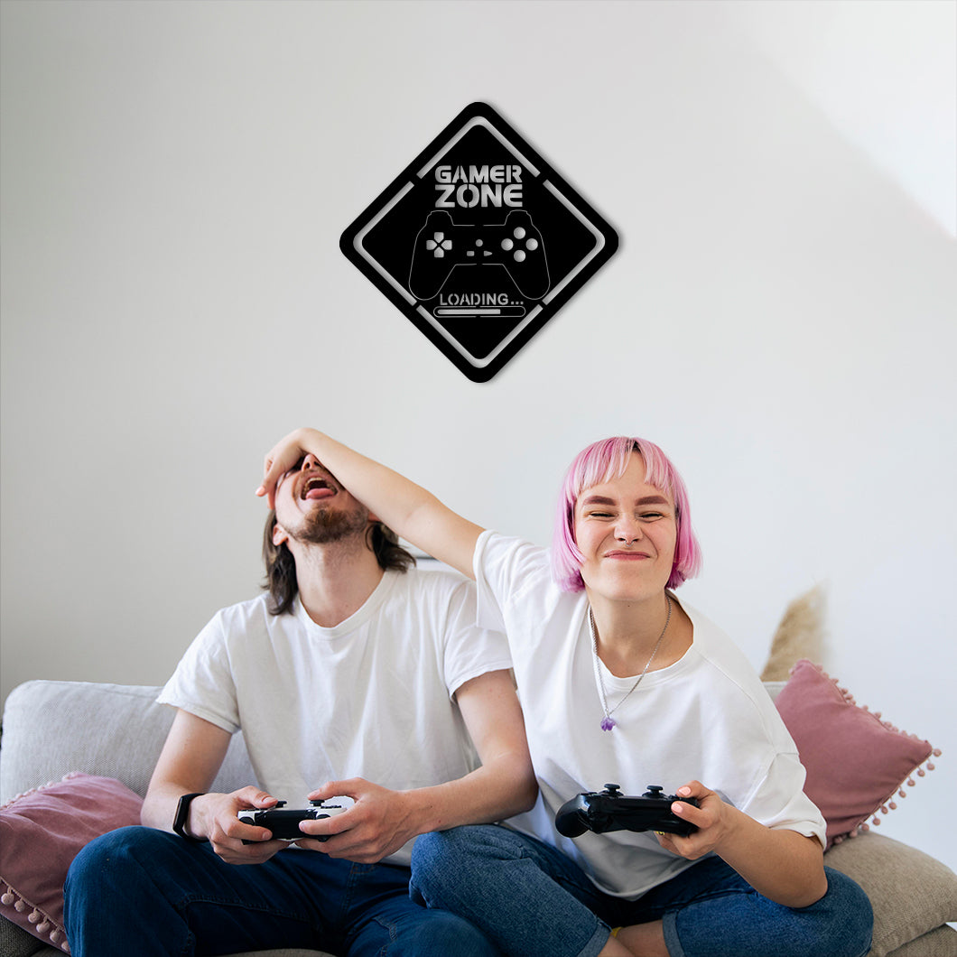 Gamer Zone - Personalized Wall Decor with optional LED Light | Starting from: