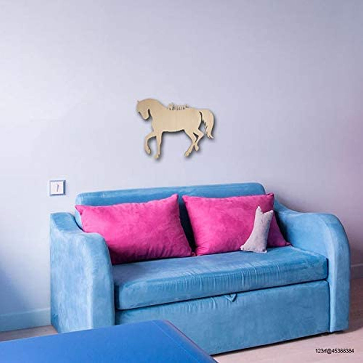 Horse LED light over couch