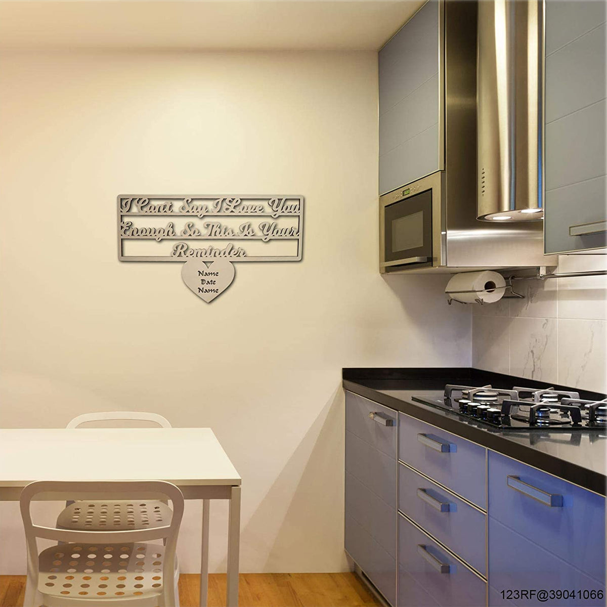 Love reminder frame on kitchen wall