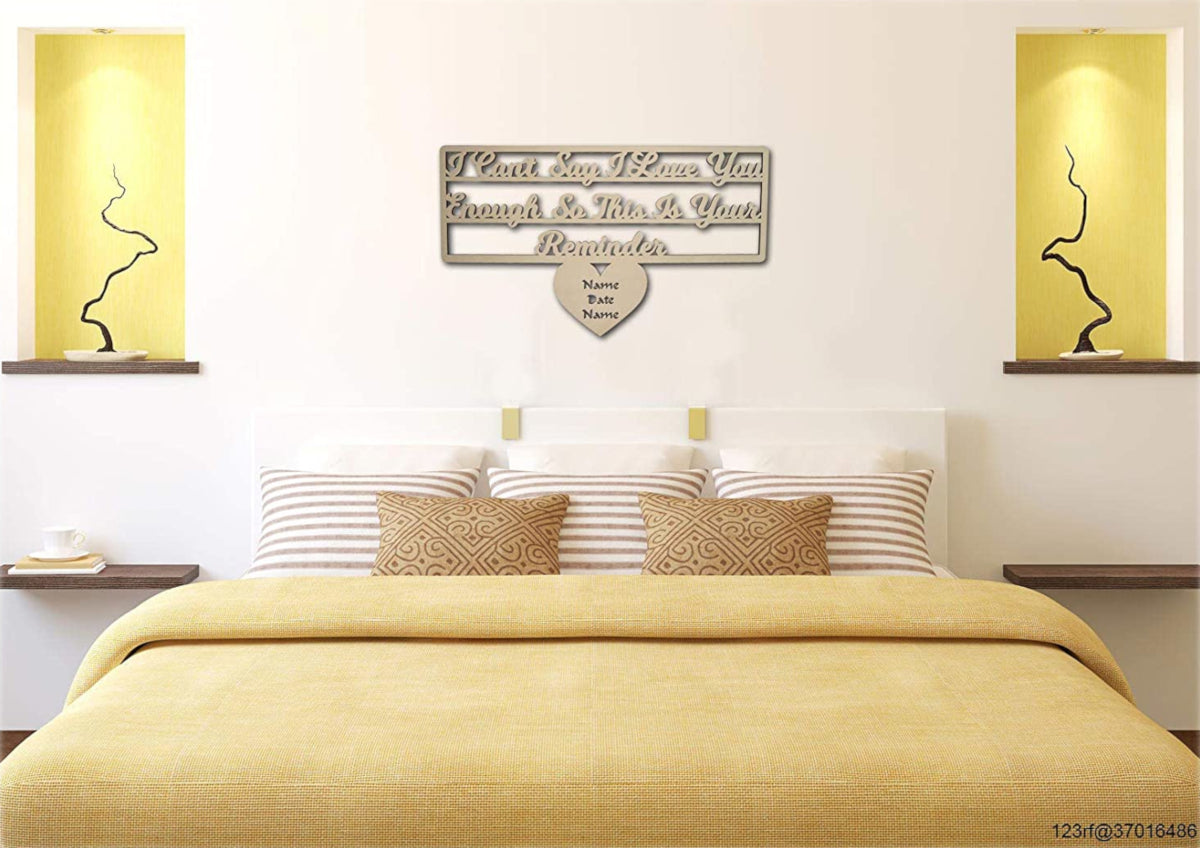 Love reminder frame over bed