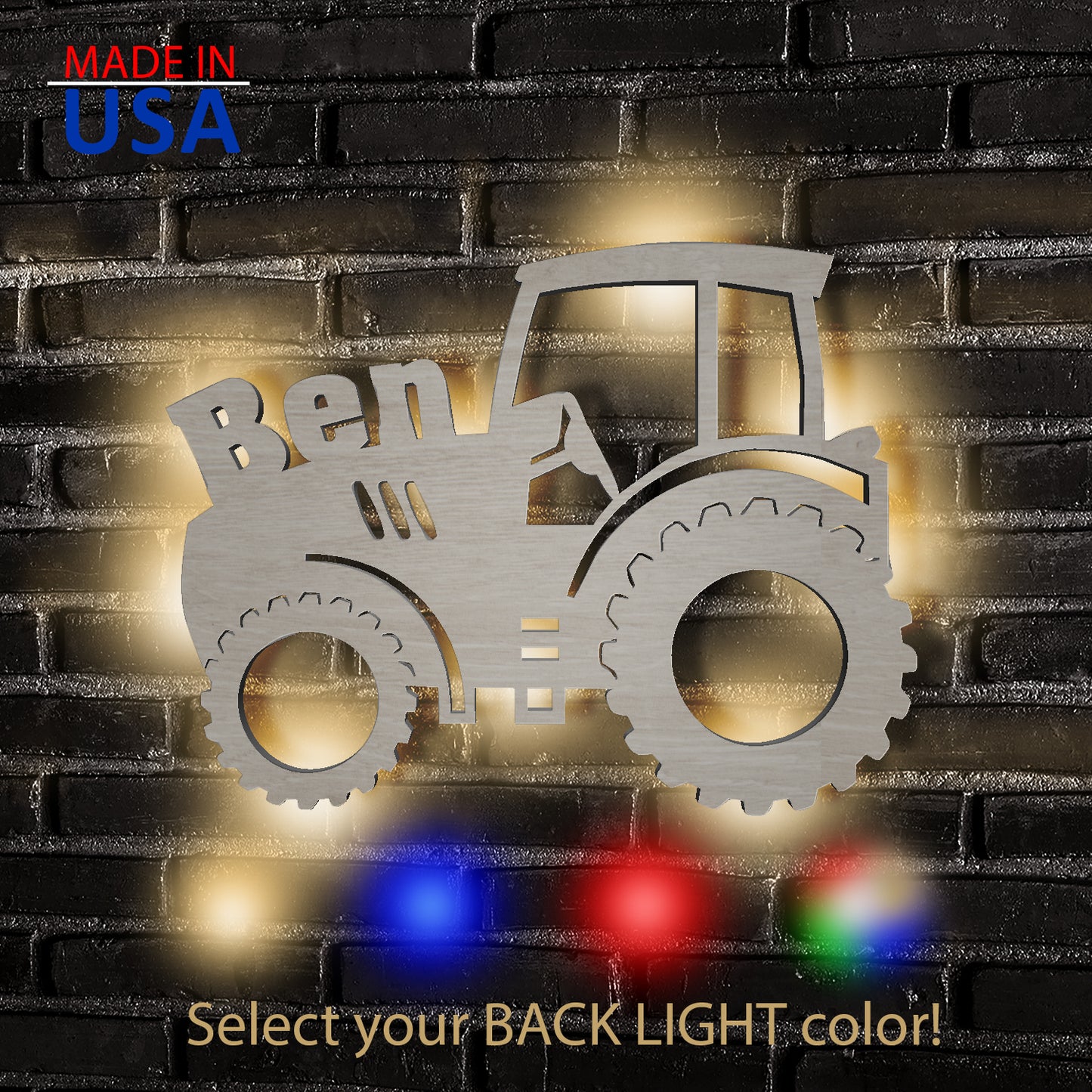 Farmer Tractor – Personalized Wall Decor with optional LED Light | Starting from: