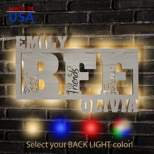 BFF Gifts  - Personalized Wall Decor with optional LED Light | Starting from: