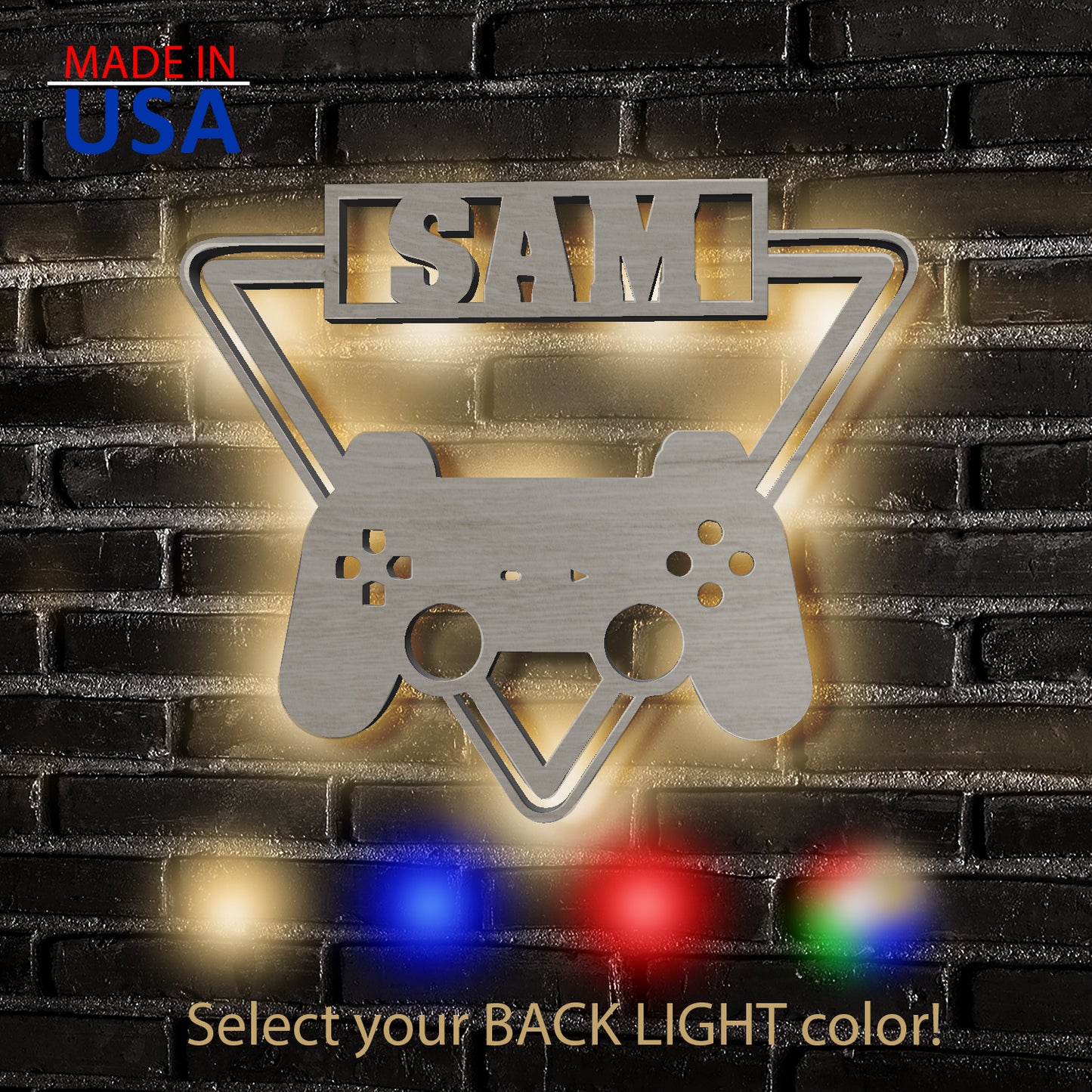 Gaming Controller - Personalized Wall Decor with remote LED Lights | Starting from: