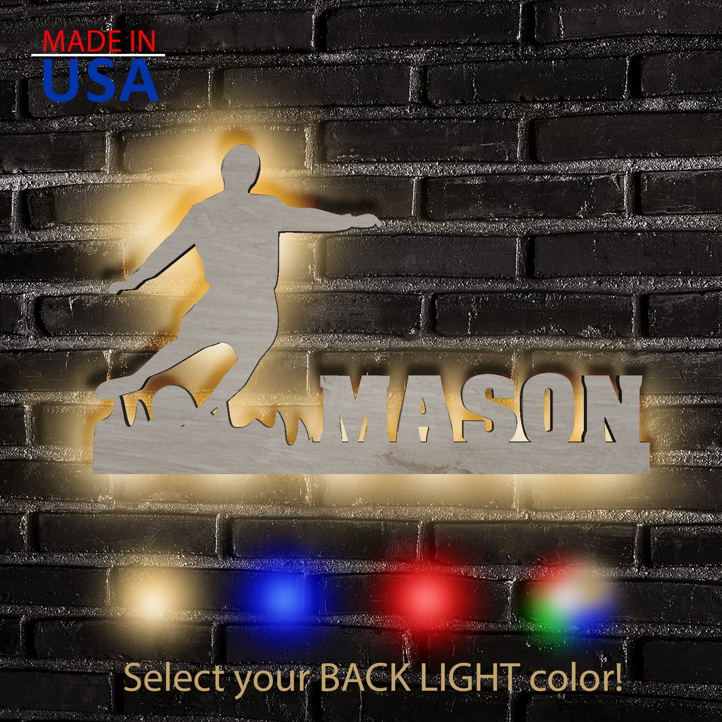 Soccer  - Personalized Wall Decor with optional LED Light | Starting from: