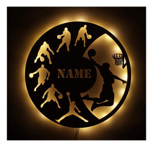 Basketball Players – Personalized Wall Decor with optional LED Light | Starting from: