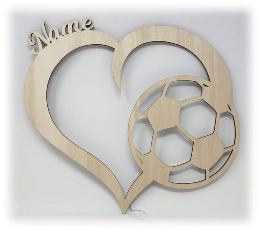 Soccer Heart  - Personalized Wall Decor with optional LED Light | Starting from: