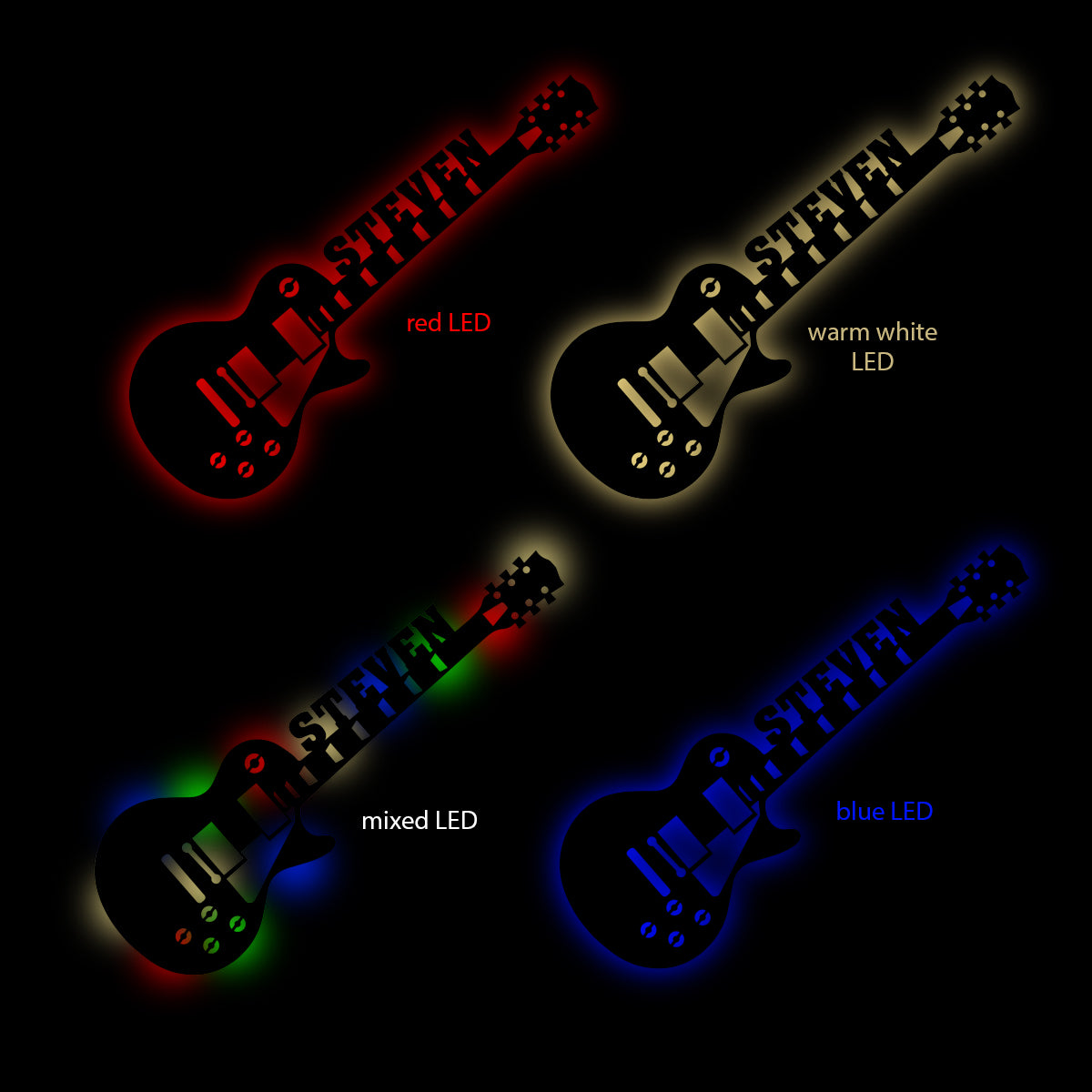Electric Guitar - Personalized Wall Decor with optional LED Light | Starting from: