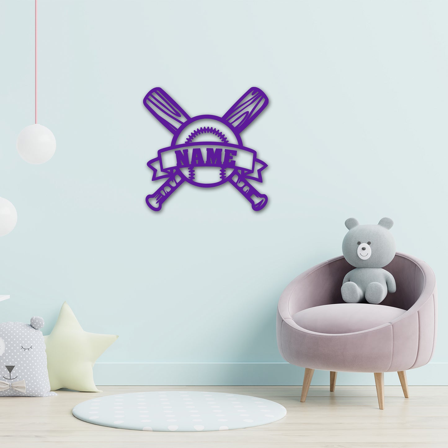Baseball  - Personalized Wall Decor with optional LED Light | Starting from: