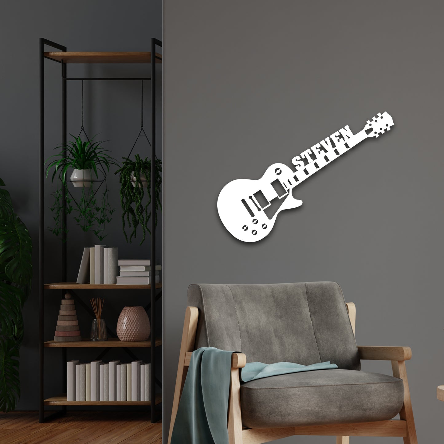Electric Guitar - Personalized Wall Decor with optional LED Light | Starting from: